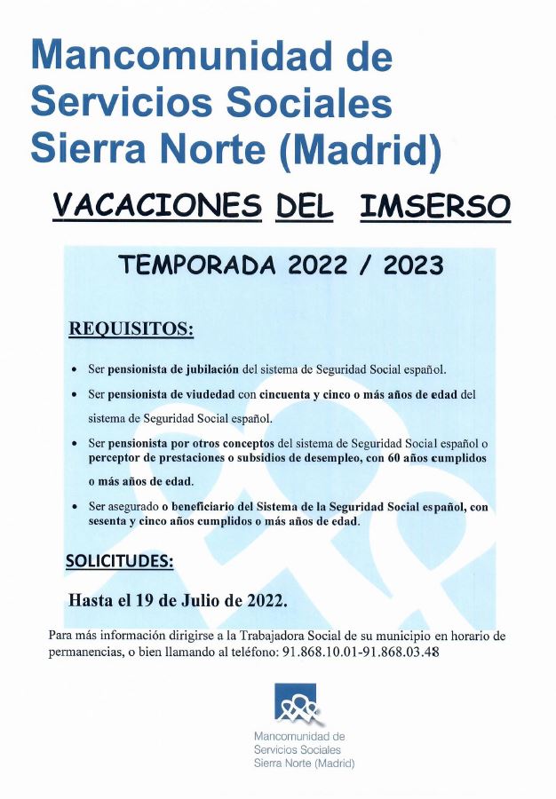 Vacaciones IMSERSO 2022
